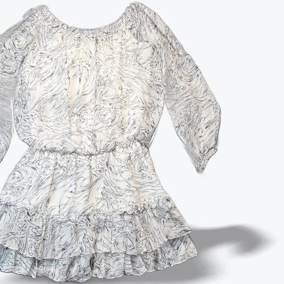 Elizabeth & James Silk Mini Dress XS Ethereal Flowy Mary Kate & Ashley Tiered